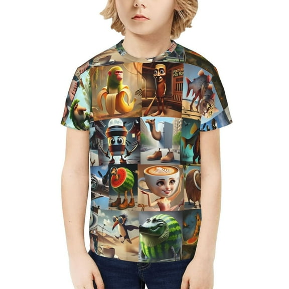 Italian Brainrot Kids T-Shirt 3d Printed Graphic T-Shirts Boys And Girls Short Sleeve Shirts For Youth Kids X-Small