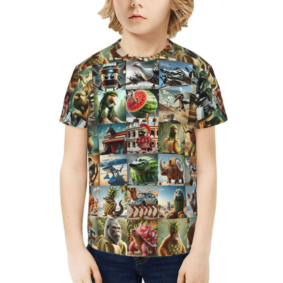 Italian Brainrot Kids T-Shirt 3d Printed Graphic T-Shirts Boys And Girls Short Sleeve Shirts For Youth Kids X-Small