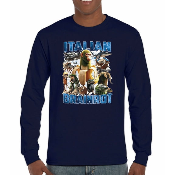 Italian Brainrot Long Sleeve T-shirt Funny Gen Z Internet Meme Trend