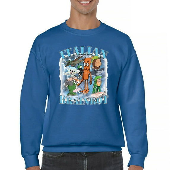 Italian Brainrot Meme Crewneck Sweatshirt Funny Gen Z Alpha Internet Meme Vibe