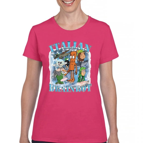 Italian Brainrot Meme T-Shirt Funny Gen Z Alpha Internet Meme Vibe Women's Tee
