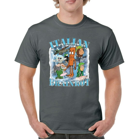 Italian Brainrot Meme T-shirt Funny Gen Z Alpha Internet Meme Vibe Men's Tee
