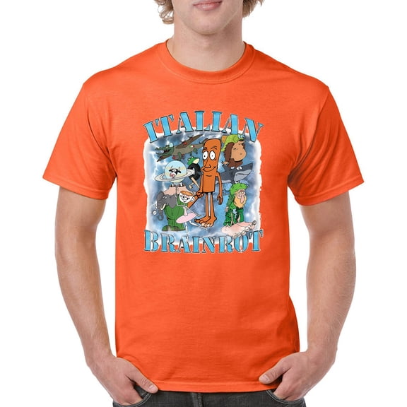Italian Brainrot Meme T-shirt Funny Gen Z Alpha Internet Meme Vibe Men's Tee