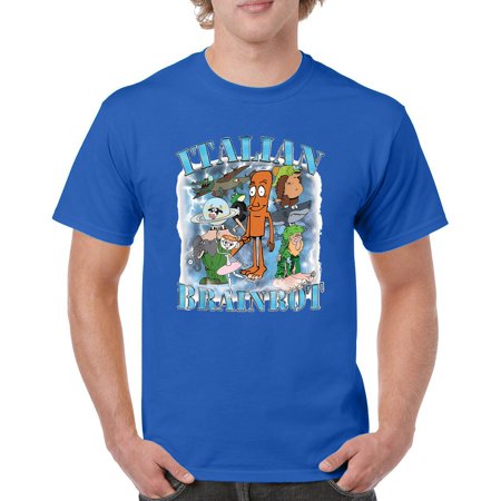 Italian Brainrot Meme T-shirt Funny Gen Z Alpha Internet Meme Vibe Men's Tee
