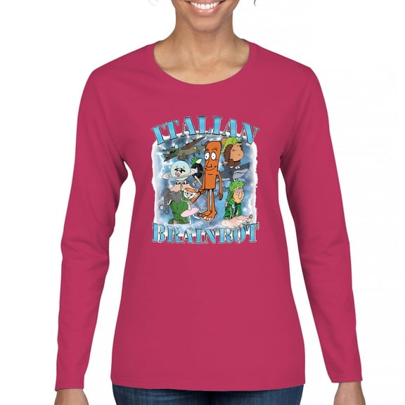 Italian Brainrot Meme Women's Long Sleeve T-shirt Funny Gen Z Alpha Internet Meme Vibe
