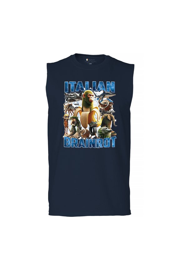 Italian Brainrot Men's Muscle Shirt Funny Gen Z Internet Meme Trend