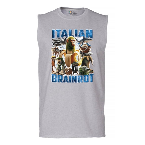 Italian Brainrot Men's Muscle Shirt Funny Gen Z Internet Meme Trend