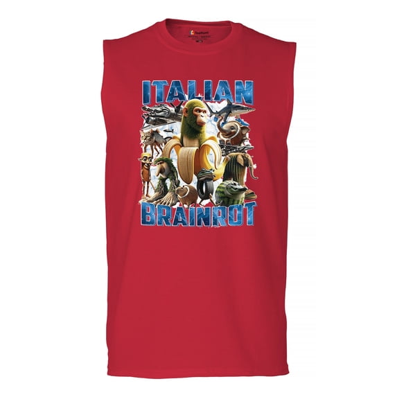 Italian Brainrot Men's Muscle Shirt Funny Gen Z Internet Meme Trend