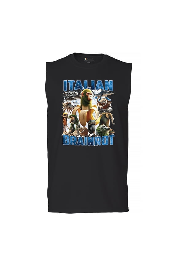 Italian Brainrot Men's Muscle Shirt Funny Gen Z Internet Meme Trend