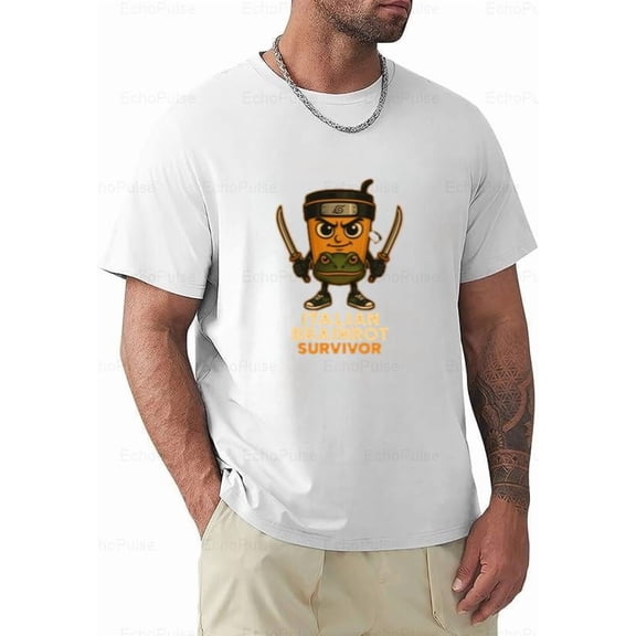 Italian Brainrot Survivor Meme Warrior Edition Funny Viral Unisex T-Shirt