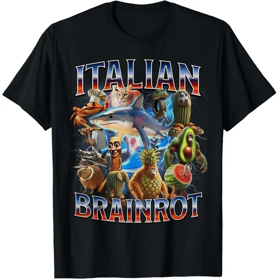 Italian Brainrot T-Shirt Unisex S-5XL Hot Trending Shirt, Vintage Birthday Gift