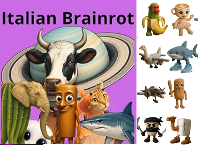 Brainrot Figuren Set 8-tlg. - Italienische Sammlerfiguren, Witzige Desk-Deko