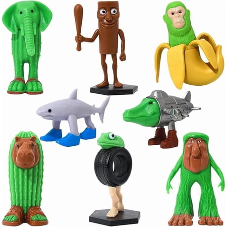 Italian Brainrot Toys,Tralalero Tralala Action Figures, 8PCS Brainrot Meme Shark Figures,Tung Tung Tung Sahur, BRR BRR Patapim for Fans Office Room Figurine Decor