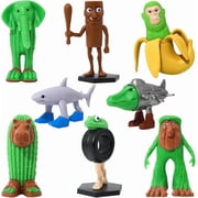 Italian Brainrot Toys,Tralalero Tralala Action Figures, 8PCS Brainrot Meme Shark Figures,Tung Tung Tung Sahur, BRR BRR Patapim for Fans Office Room Figurine Decor