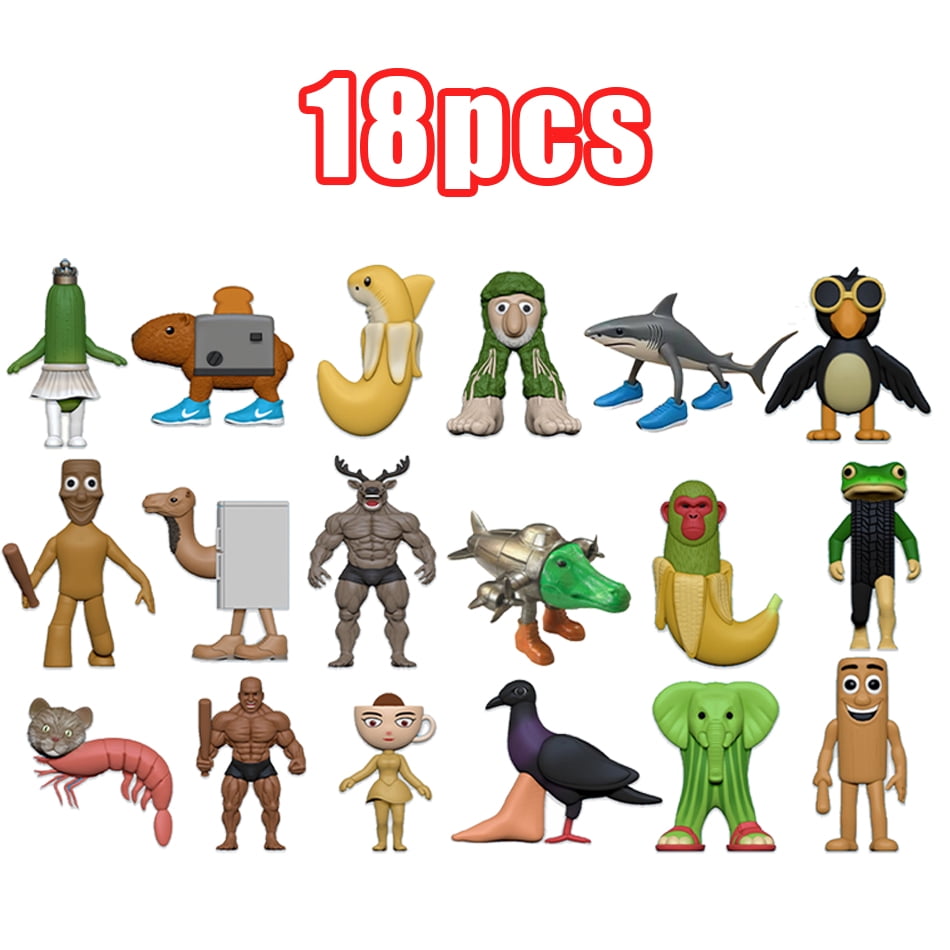 Lot De 8 Figurines Italiennes Brainrot – Mèmes Tung Tung, Tralalero, Requin, Singe – Impression 3D – Déco Bureau Et Cadeau