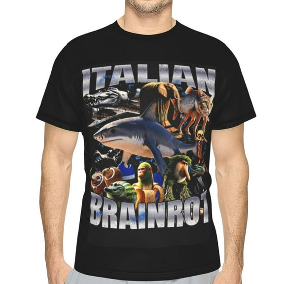 Italian Brainrot Unisex 3d Pattern Printed Short Sleeve T-Shirts Casual Graphics Tees For Men Women Teen Small