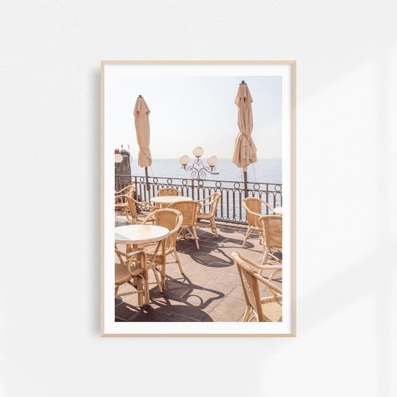 Italian Cafe Wall Art Neutral Amalfi Restaurant Decor Poster