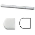 thumbnail image 1 of Italian Carrara White Marble Honed 3/4 X 12 Bullnose Liner Trim - Box of 5 Pcs., 1 of 8