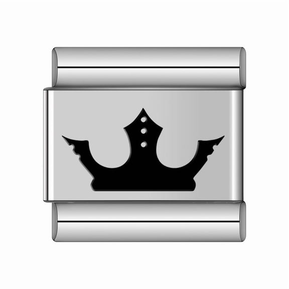 Italian Charm Crown Links Bracelet Stainless Steel Vintage Square Assorted Modular Charm Bangle DIY Gift Jewelry Making