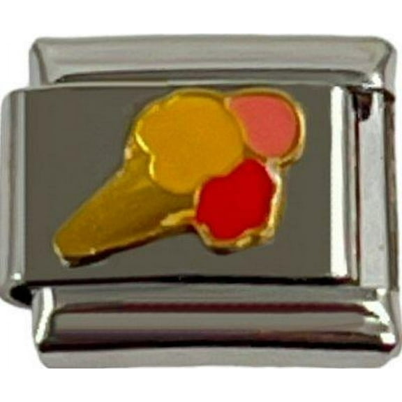 Italian Charm Link Charm Ice Cream Cone 3 Scoop 9mm