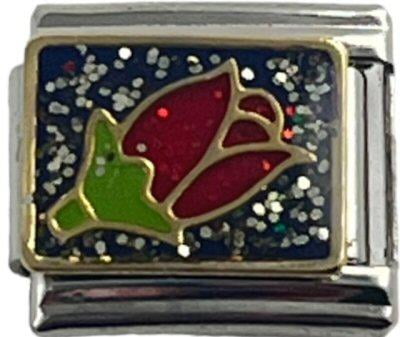 NONBRANDED Italian Charm Link Charm Rose 9mm