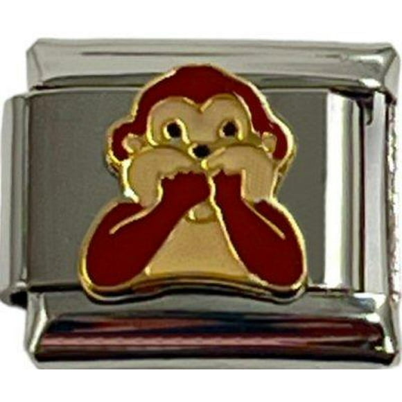 Italian Charm Link Charm Speak No Evil Monkey 9mm