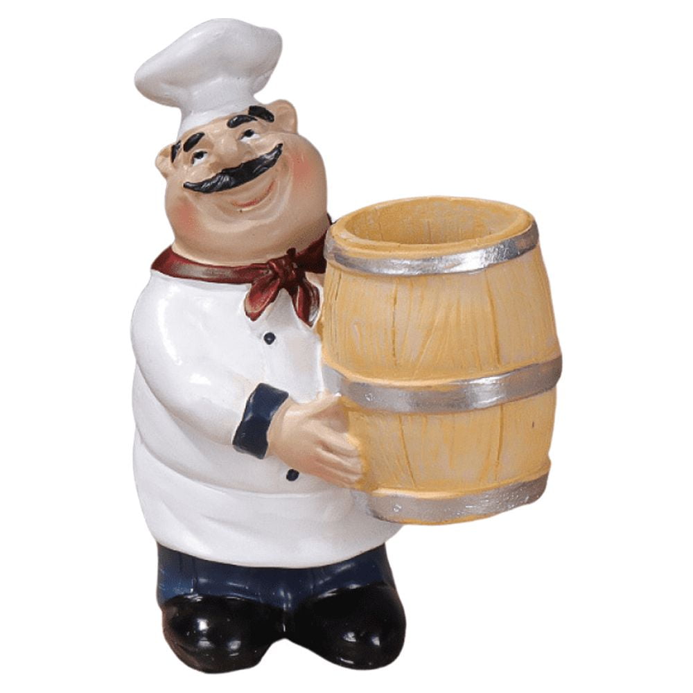 Italian Chef Figurines Kitchen Decor with Sign Board Plaque