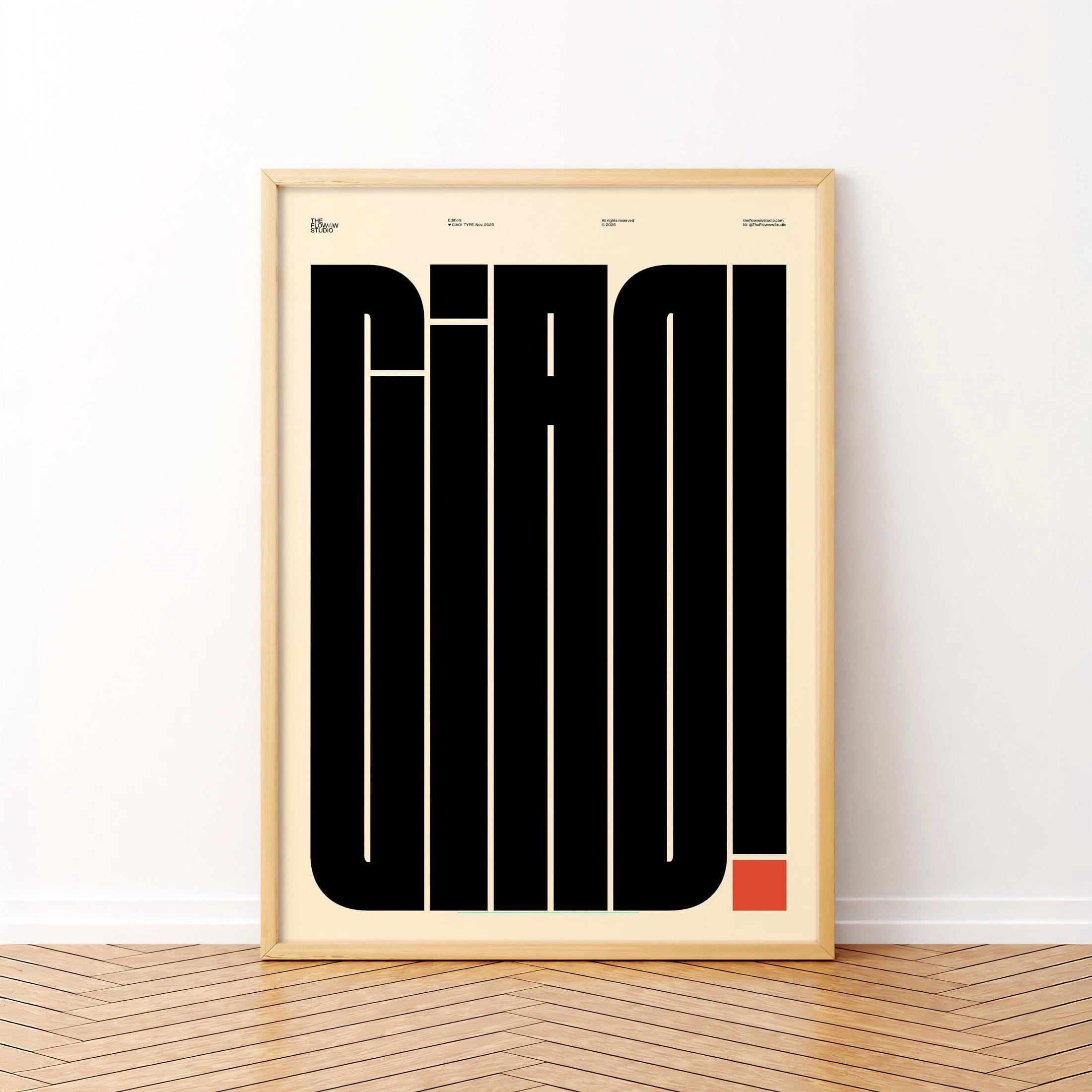 Italian Ciao Typography Bold Type Design In Different Colorways Poster ...