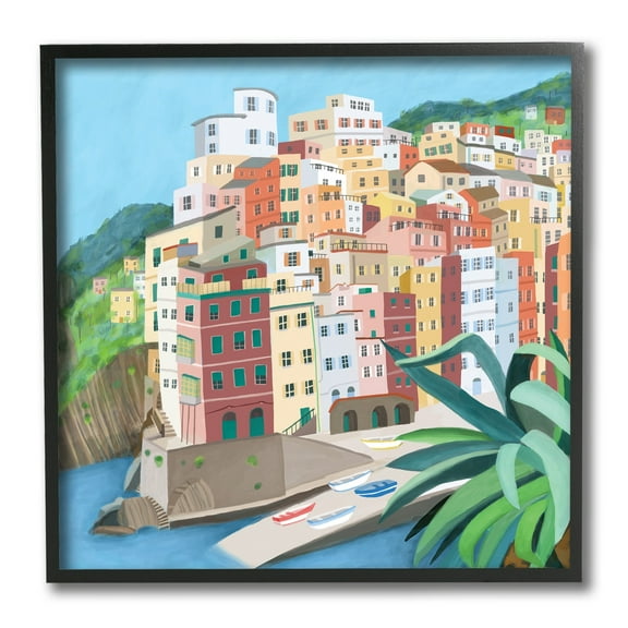 Stupell Industries Italian City Port Seaside Urban Skyline,12 x 12,Designed by Carla Daly
