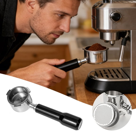 Italian Coffee Grinder Featuring 38mm Wooden Handle and 304 Stainless Steel Base for Precise Flat Bottom Grinding Suitable Home Commercial Use