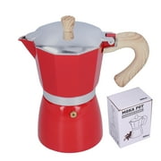 Italian Coffee Maker, 300ML Coffee Pot Moka Maker Coffee Kettle Stove Top Coffee Percolator Moka Pot for Gas Stove Electrothermal Furnace Red