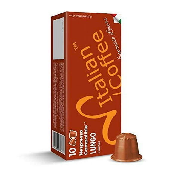 Italian Coffee pods compatible with Nespresso Original machines, Italian Expresso capsules (100 Lungo regular pods, 100 Count (Pack of 1))