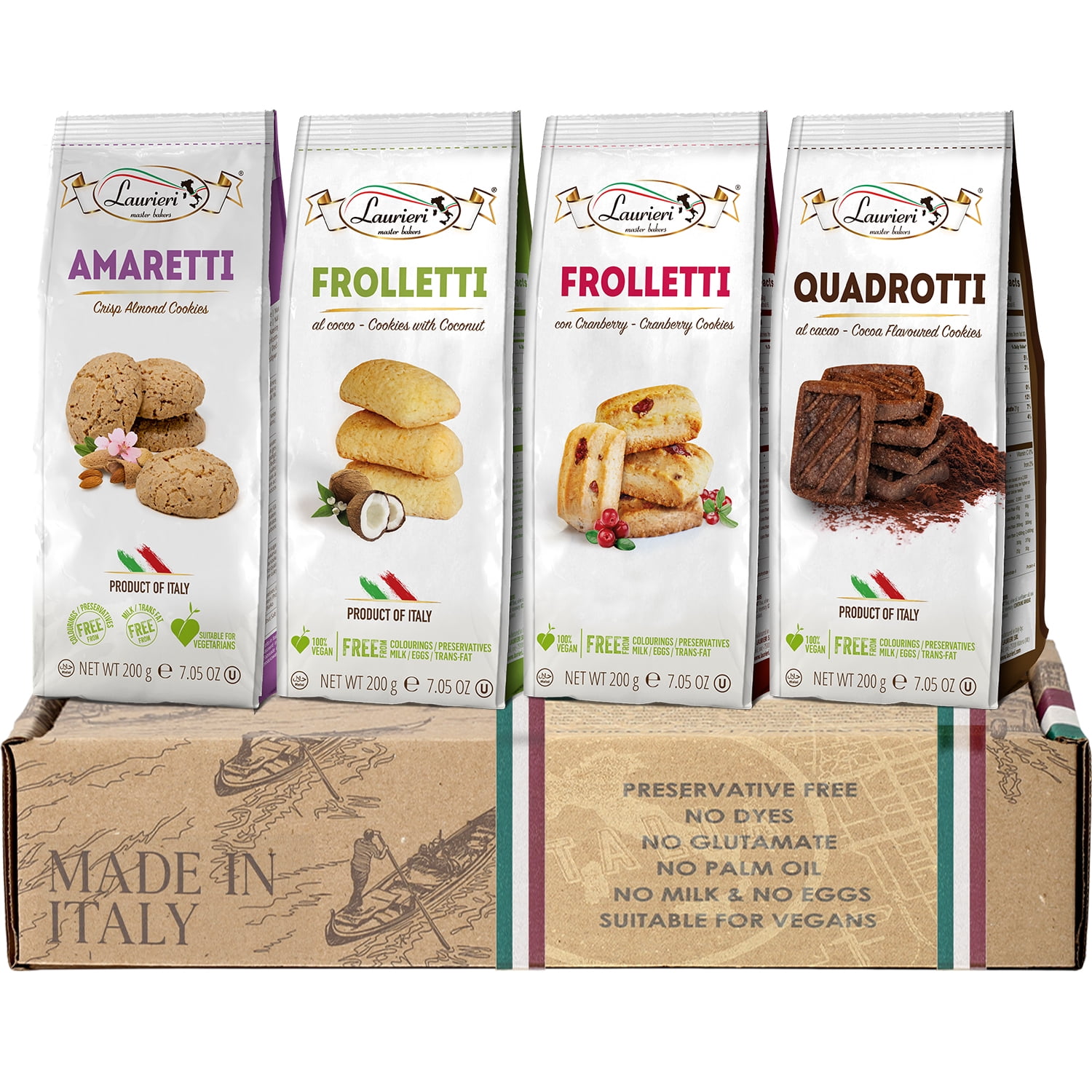 Italian Cookie Assortment - Pack Of 4 - Food Gift Basket - Biscuit ...