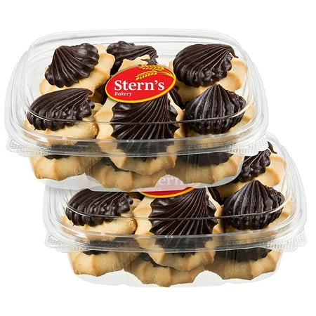 Italian Cookies | Fancy Gourmet Fudge Bakery Cookies | Perfect for all Occasions | Approx 7 or 8 Cookies per Container | Dairy & Nut Free | 14 oz Stern’s Bakery [2 Pack] (Italian Fudge Cookies)