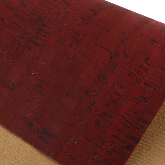 Italian Cork Fabric, Continuous Sheet, Row Pattern, Red