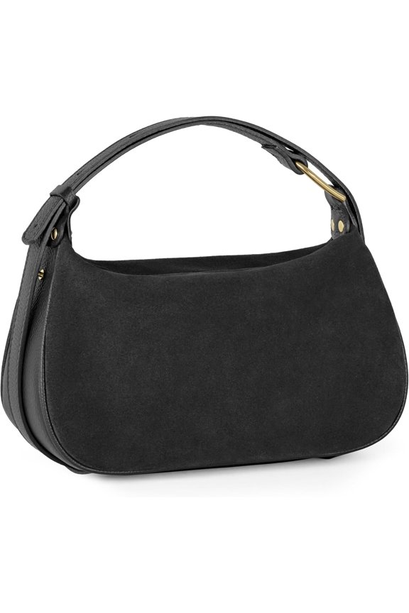 Italian Crossbody Bag for Women with Adjustable Strap | Mixed Suede & Calfskin Small Purse