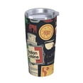 thumbnail image 1 of Italian Cuisine Pasta Wine Pizza Retro Stainless Steel Tumbler with Lid and Straw 20oz Vacuum Insulated Travel Mug for Hot & Cold Drinks Coffee Wine Water Cup, 1 of 7