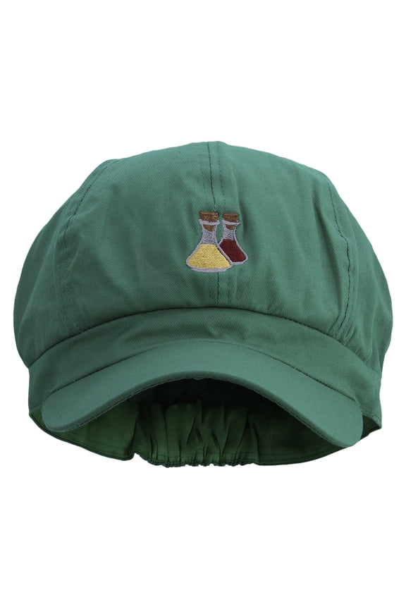 Italian Cuisine Sauce Embroidered Cotton Elastic Newsboy Cap - Lime OSFM