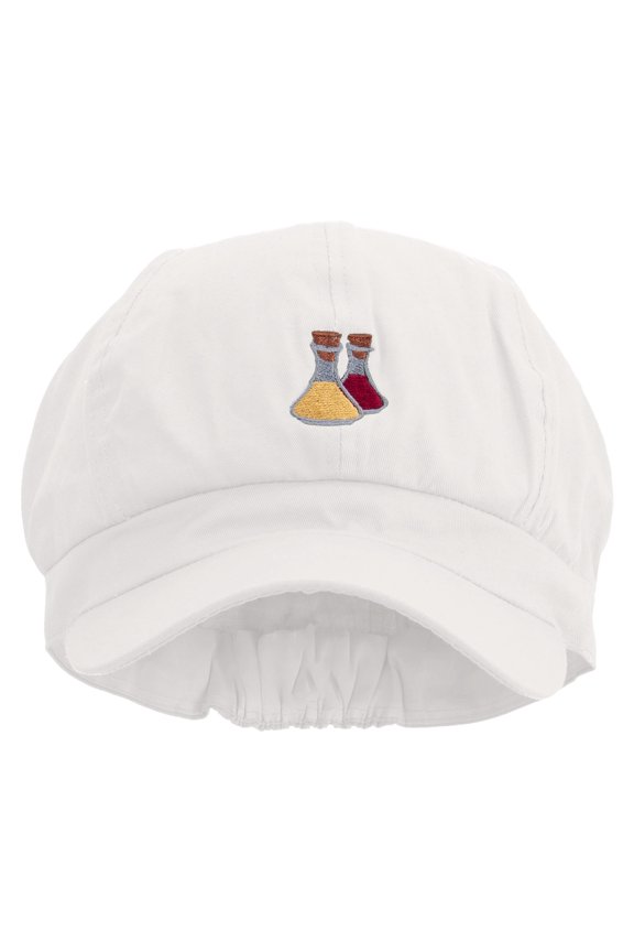 Italian Cuisine Sauce Embroidered Cotton Elastic Newsboy Cap - White OSFM