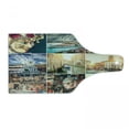 thumbnail image 1 of Italian Cutting Board, Designed for Carnival of Venice Baroque Style Gondolas River Italy Landmark, Decorative Tempered Glass Cutting and Serving Board, Wine Bottle Shape, Multicolor, by Ambesonne, 1 of 1