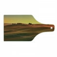 thumbnail image 1 of Italian Cutting Board, Rural Landscape of European Mediterranean Old House in Countryside Farm Print Art, Tempered Glass Cutting and Serving Board, Wine Bottle Shape, Orange White, by Ambesonne, 1 of 1