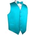 thumbnail image 1 of Men's Formal Tuxedo Vest, Bow-Tie & Hankie Set for Prom, Homecoming, Wedding, Cruise in Turquoise - M, 1 of 4