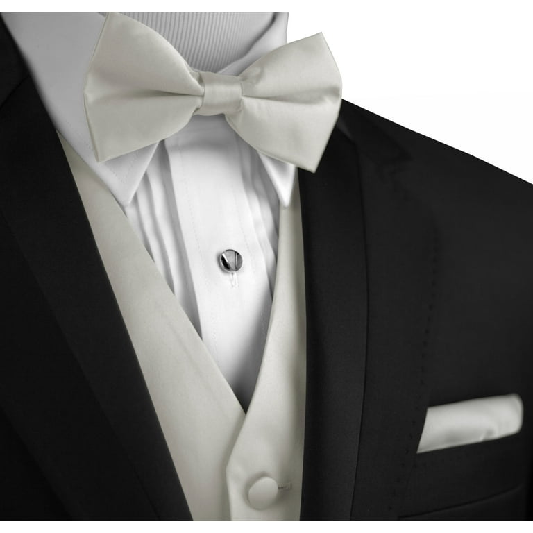 Mens tuxedo vest deals and bow tie