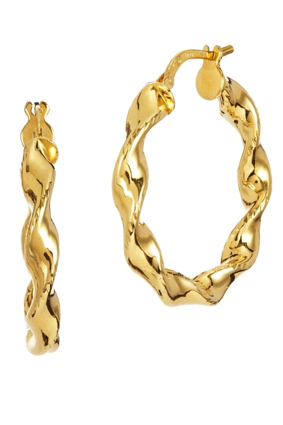 Italian Design Twisted 1" Brite Polished Hoop