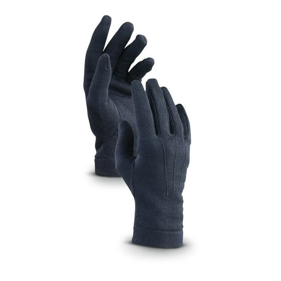 Italian Dress Gloves, Wool Blend Knit Fabric, Military Issue, Elastic Cuffs, Moisture-Wicking, Made in Italy, Navy, Size 3