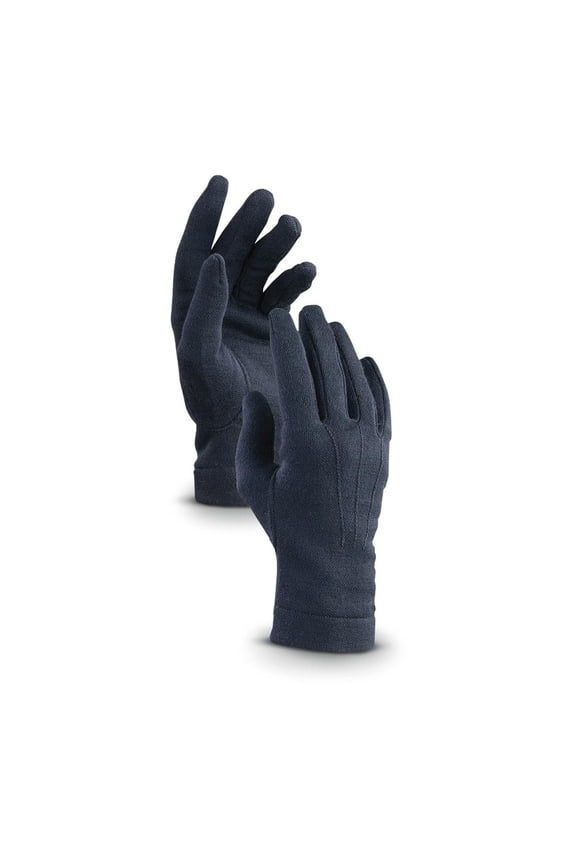 Italian Dress Gloves, Wool Blend Knit Fabric, Military Issue, Elastic Cuffs, Moisture-Wicking, Made in Italy, Navy, Size 3