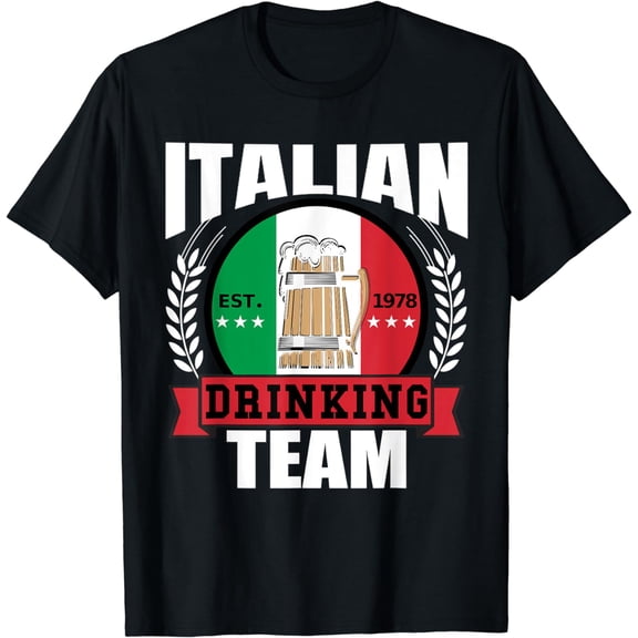 Italian Drinking Team Fun Italian Flag Beer Party Gift Creative T-shirt for Men Gift Creative T-shirt for women