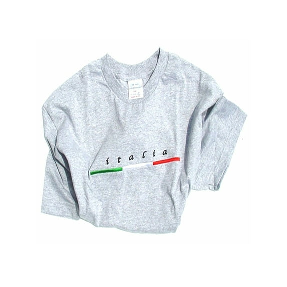 Italian Embroidered Shirt Large Light Grey