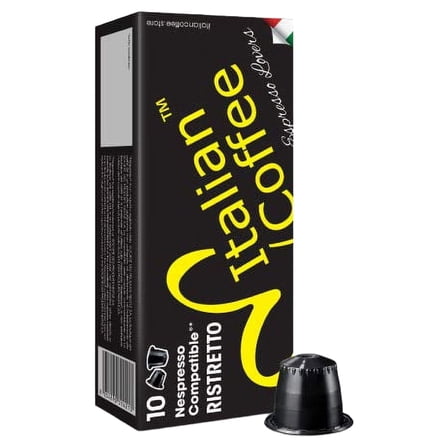 Italian Expresso Nespresso Compatible Coffee Capsules, Ristretto, 100 Count