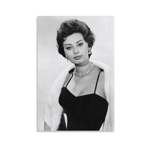 Italian Film Actresses Sophia Loren Black And White Sexy Poster Picture Print Canvas Poster Wall Paint Art Posters Decor Modern Home Artworks Gift 12x18inch(30x45cm)